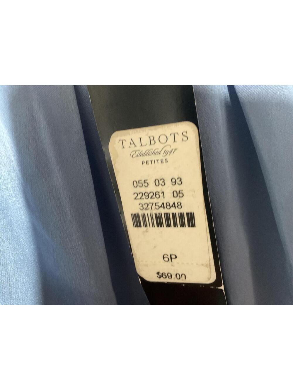 < NWT Talbots Blue Silk Tank Top Size 6P > - Picture 3 of 5